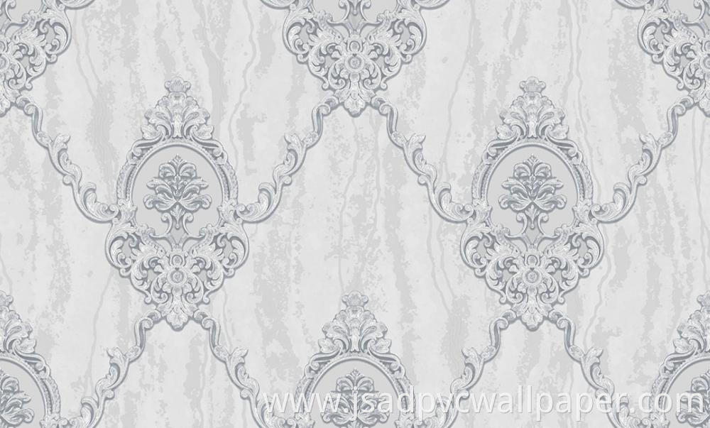 Damask Vinyl PVC Wallpaper For Interior Home Decor